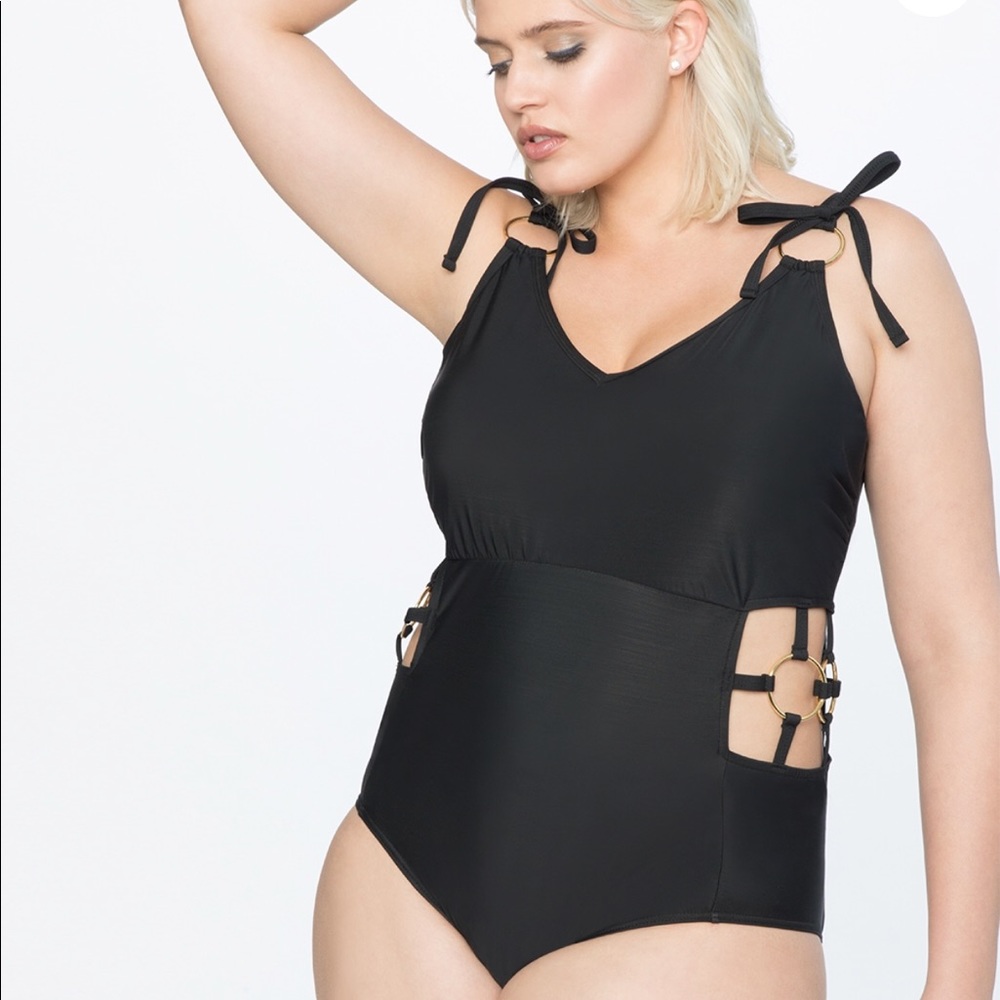 One-Piece Swimsuit with Side Ring Detail